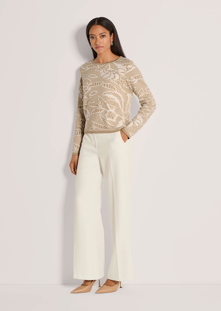 Strickpullover mit Bicolor-Jacquard