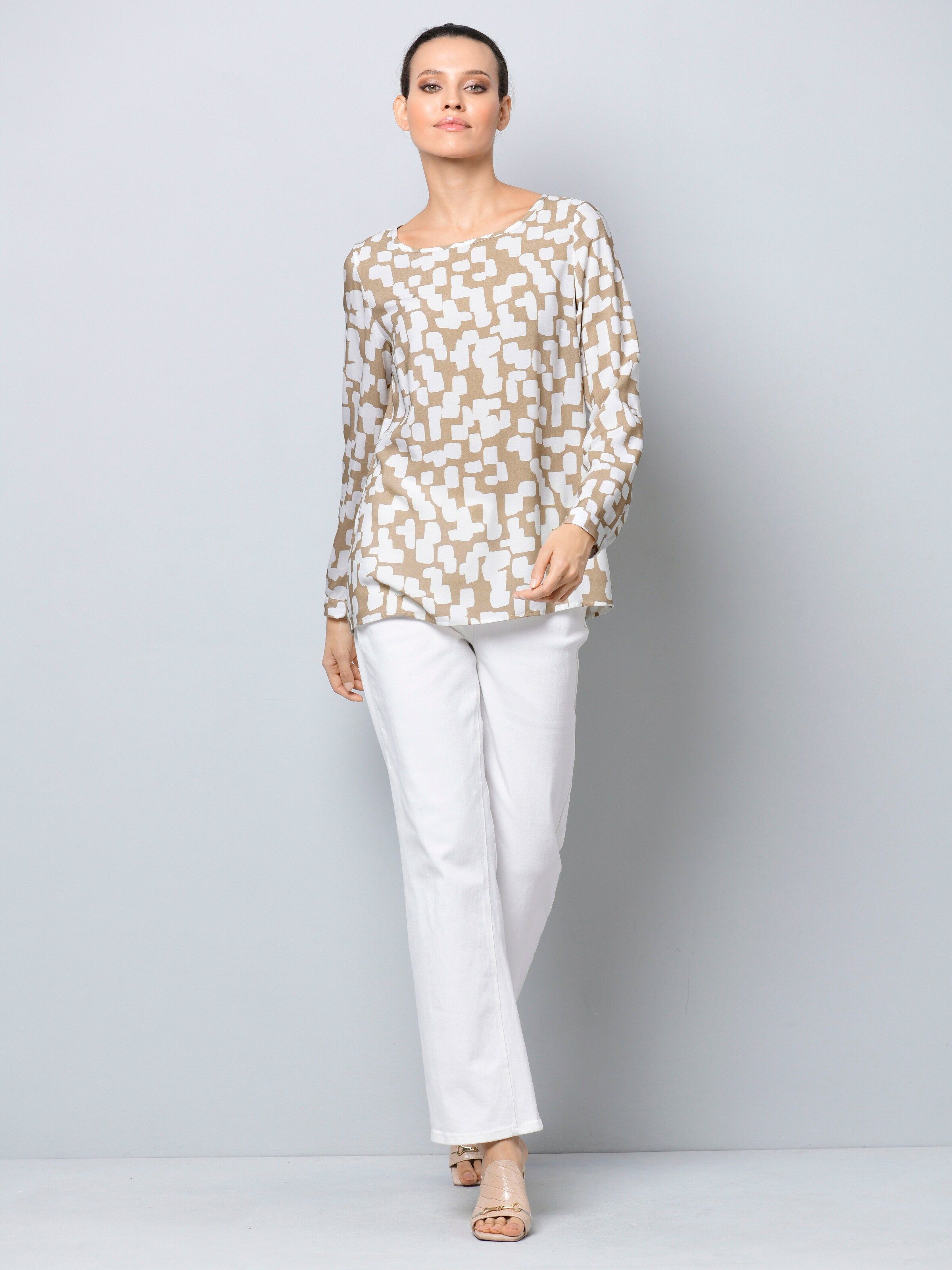 Bluse mit Rundhalsausschnitt 1