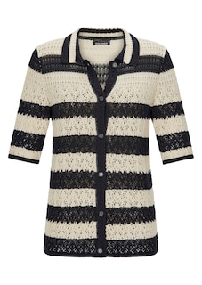 Veste en tricot à rayures avec motif ajouré thumbnail 6