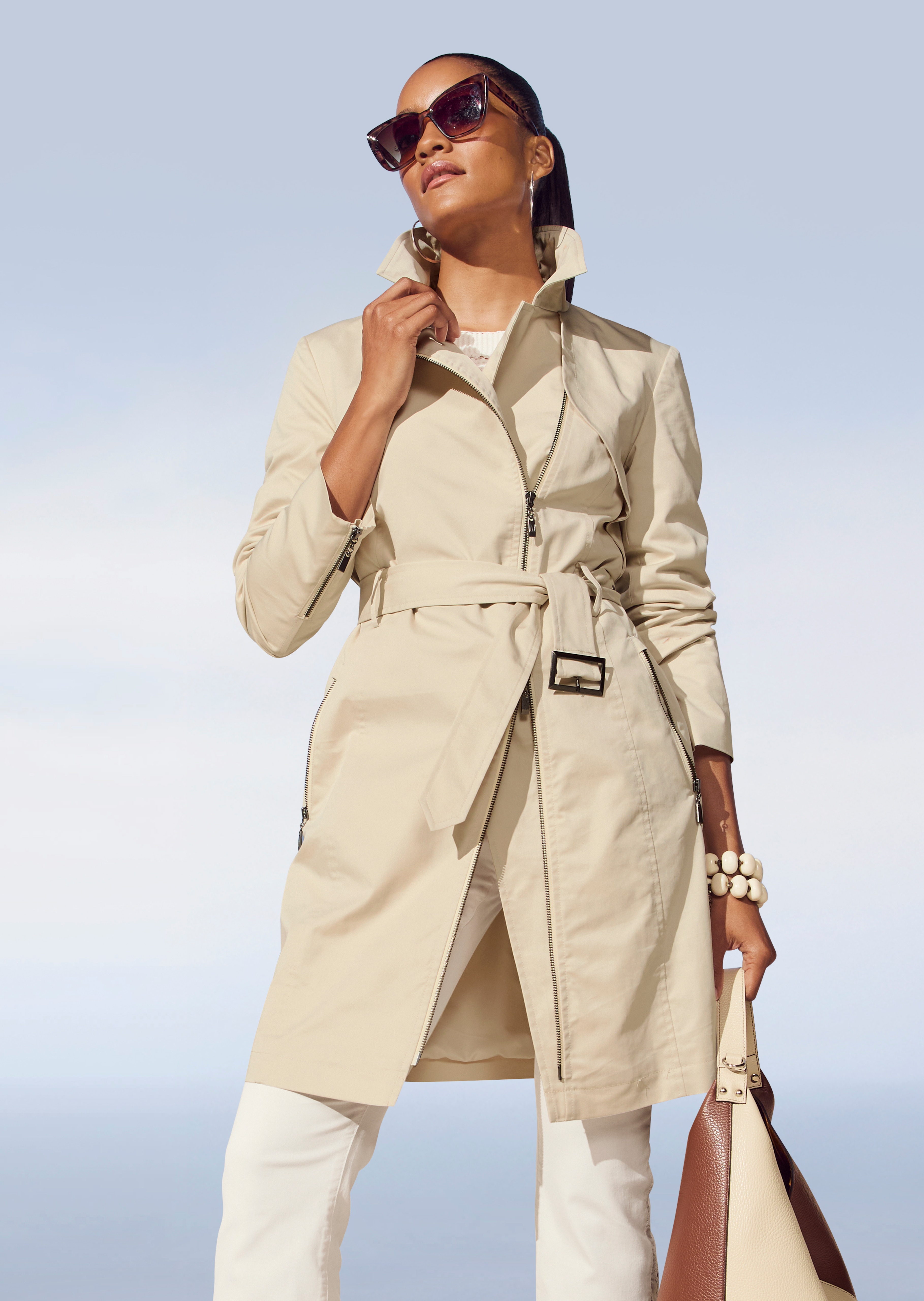 Trench-Jacke mit Reißverschlüssen