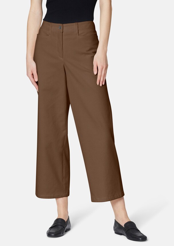 Culottes made from velvety soft fine corduroy in macchiato