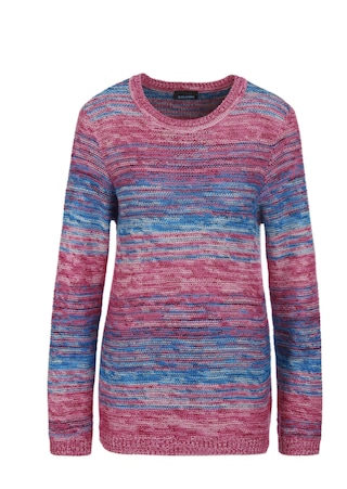 rot / hellblau / gemustert Multicolor-Pullover mit erfrischendem Farbverlauf