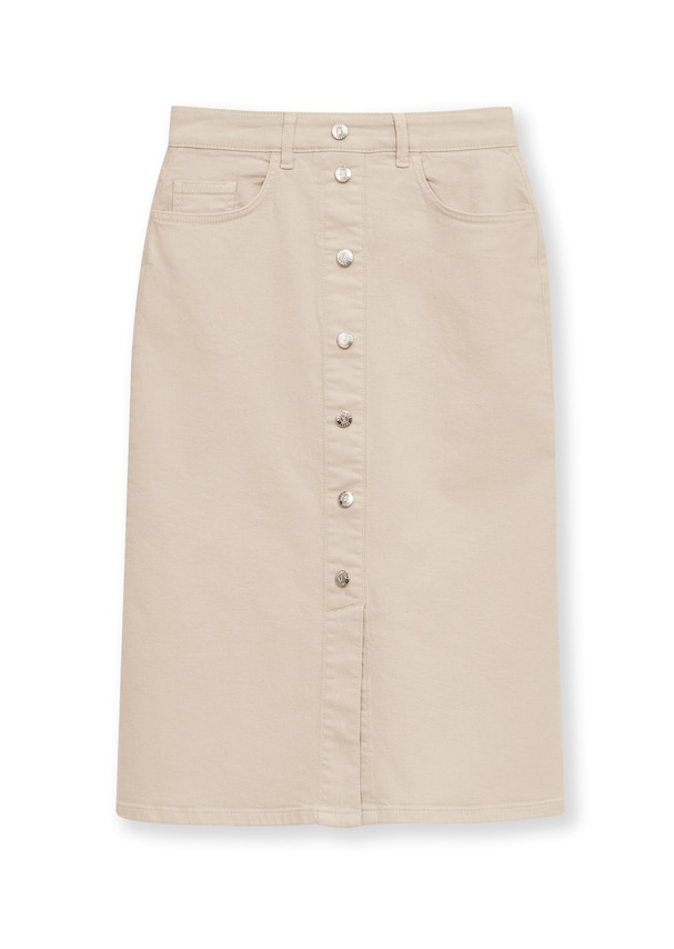 Slim 5-pocket denim skirt in midi length 5