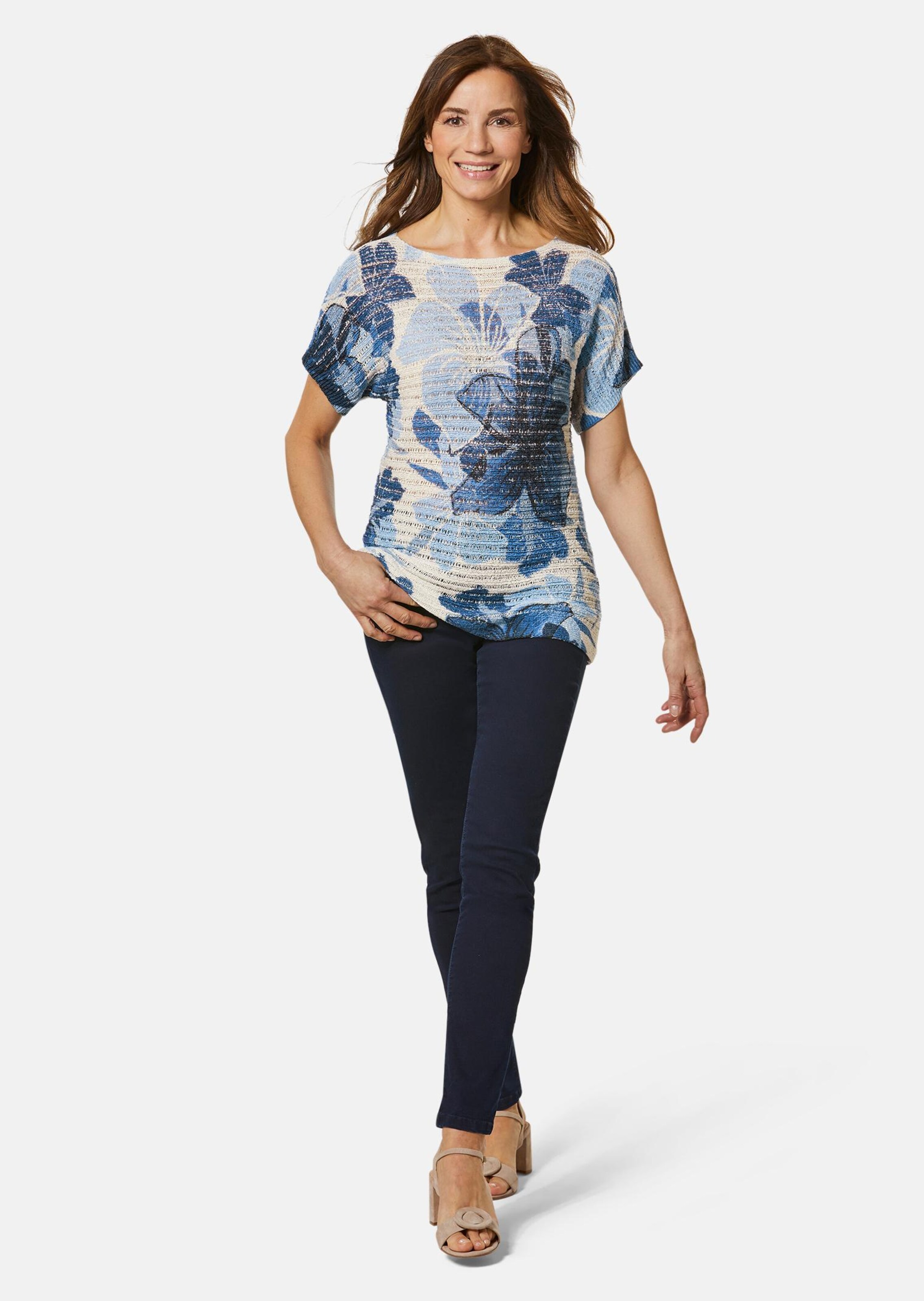 Le pull - bleu / à motifs - Gr. 56 de Goldner Fashion