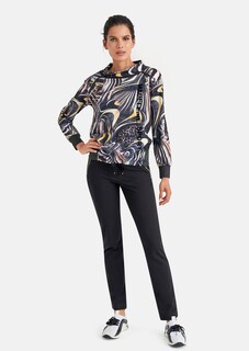 Sweatshirt mit abstraktem Animalprint und Lederakzenten thumbnail 2