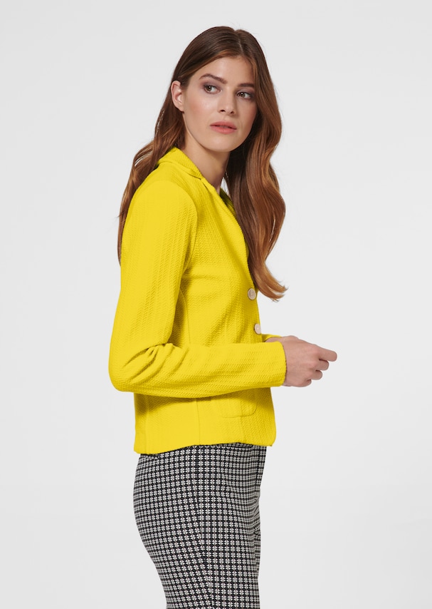 Trendy short-cut blazer in jersey with structured sections 3