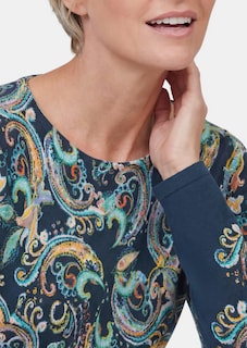 Feinstrickpullover mit Paisley-Muster thumbnail 5