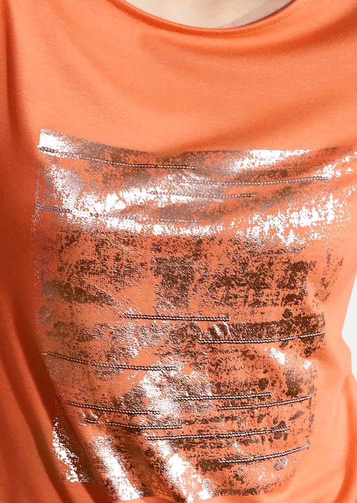 T-shirt en jersey avec motif imprirmé et manches 3/4 4