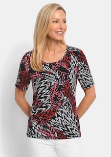 Shirt van viscose met een abstract bontmotief thumbnail 7