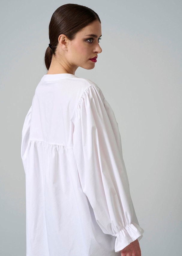 Popelinebluse mit Stehkragen 2