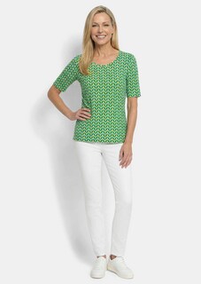 Shirt van viscose met minimalistische geometrische print thumbnail 2