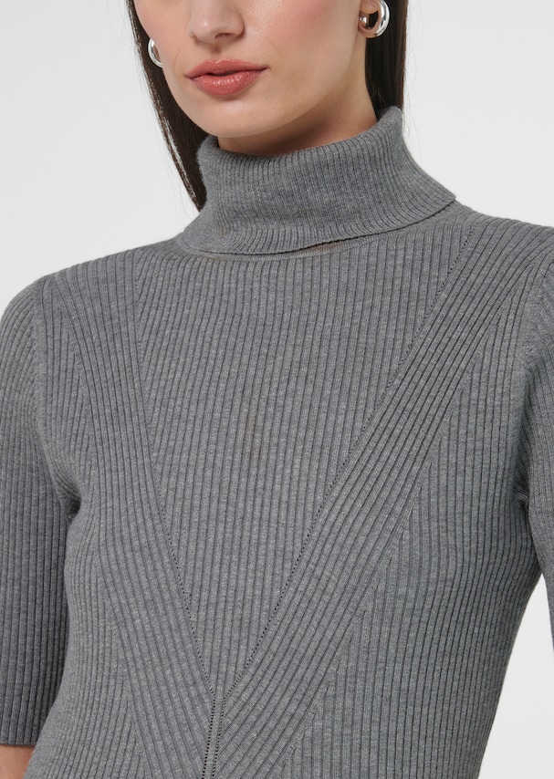 Ribbed knit jumper with half sleeves 4