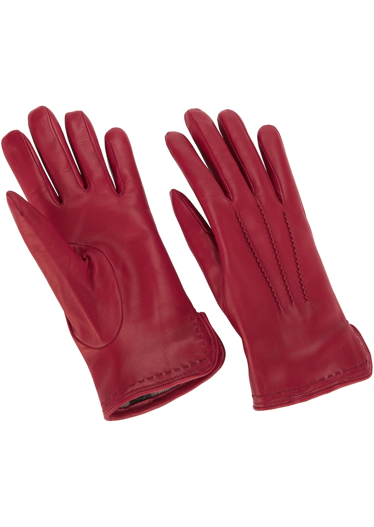 Leather gloves with woollen lining