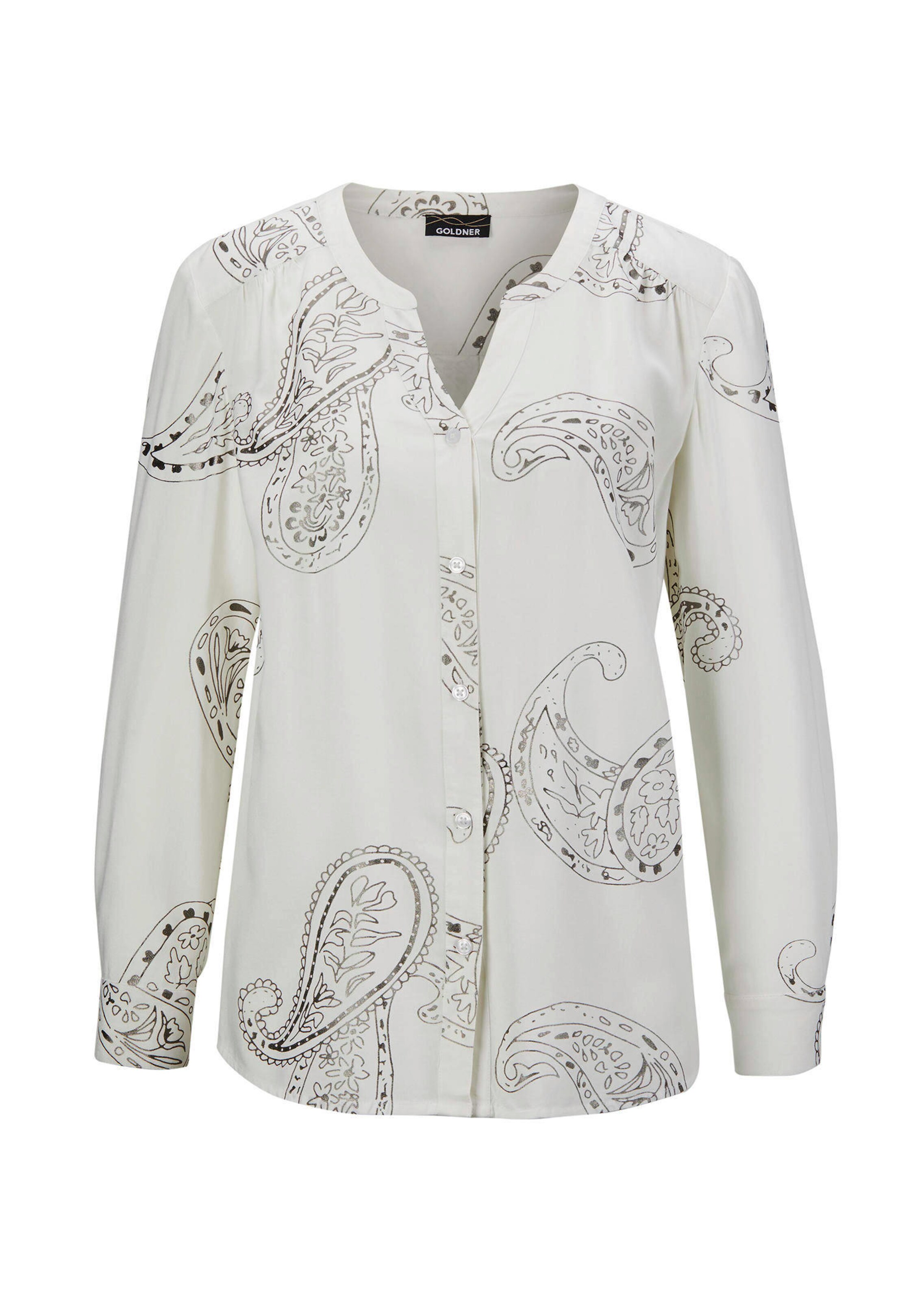Bluse mit schimmerndem Paisley Muster