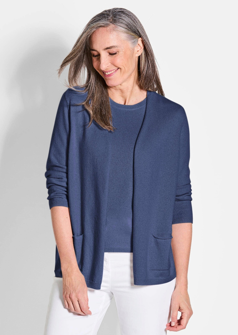 Kaschmir-Longstrickjacke