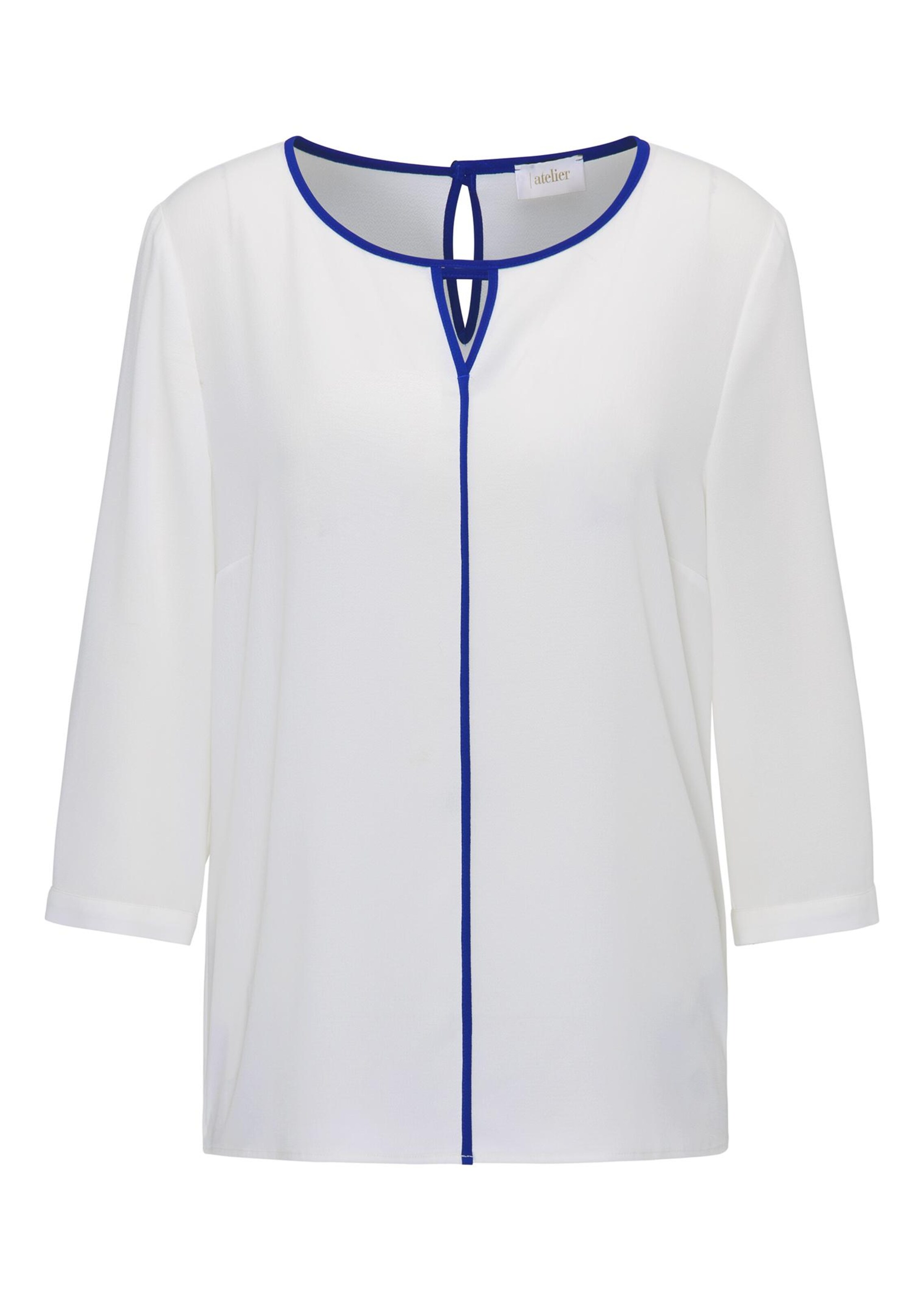 Chemisier structuré - blanc / bleu - Gr. 24 de Goldner Fashion