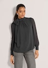 Chiffon-Bluse mit Stehkragen und Schluppe thumbnail 1