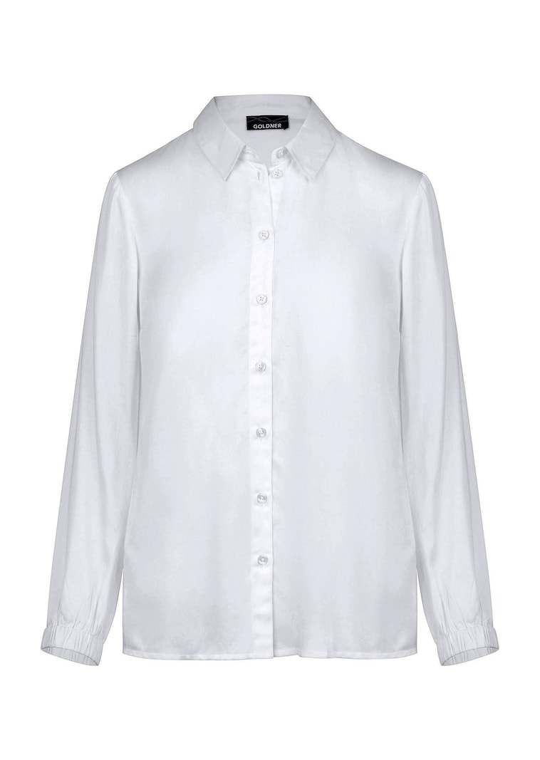Viscose satijnen blouse met elastische manchetten