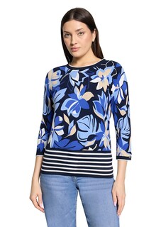 Pull en tricot fin avec imprimé de rayures et de fleurs thumbnail 7