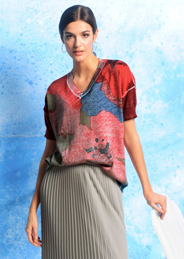 Druckpullover mit floralem Druck 2