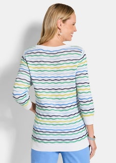 Pflegeleichter Strickpullover mit Wellenmuster thumbnail 3