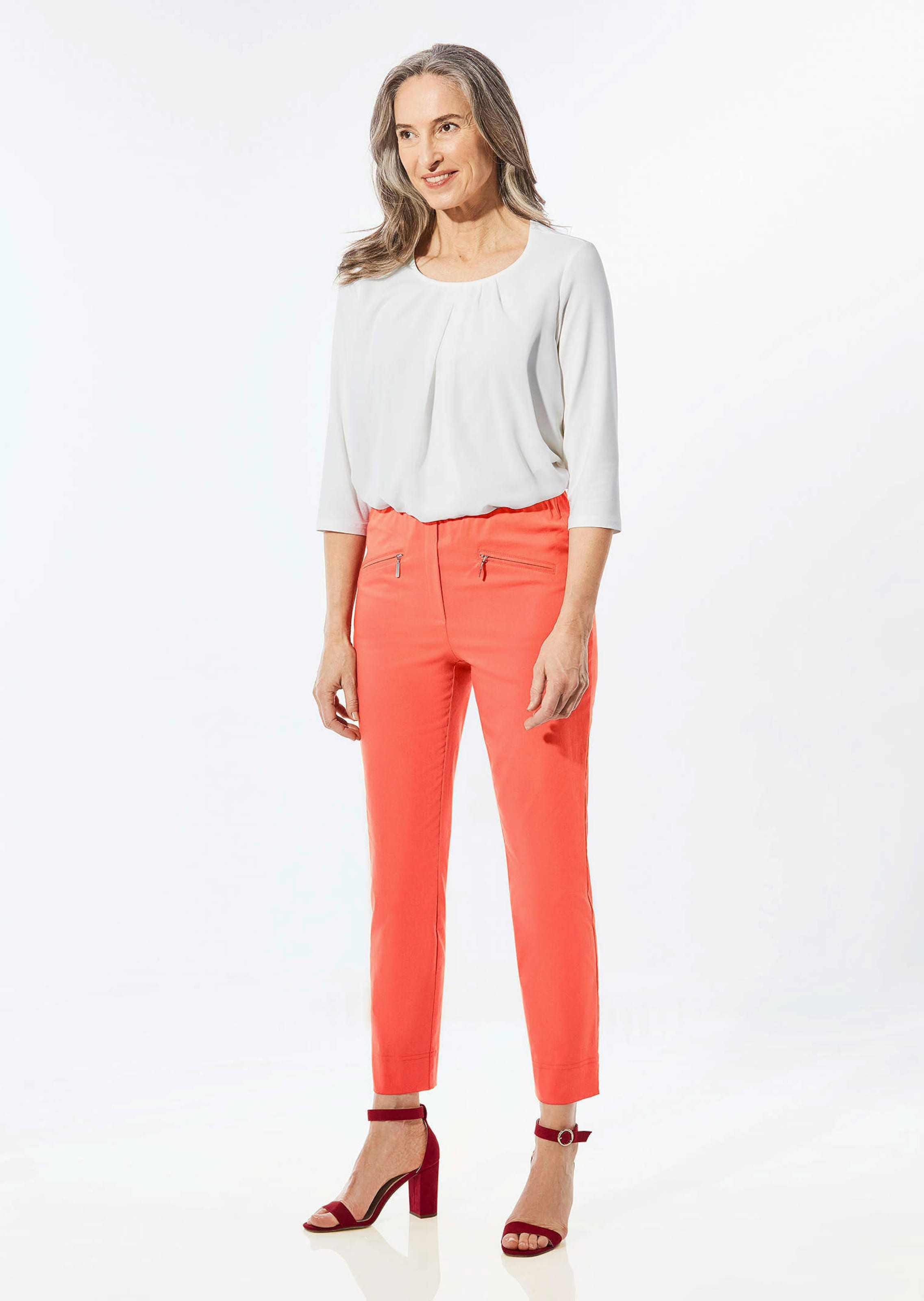 Pantalon super stretch 7/8 LOUISA - corail - Gr. 23 de Goldner Fashion