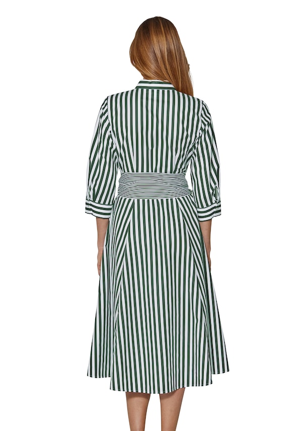 Striped shirt dress with tie sash 2