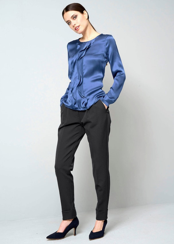 Seidenbluse mit Volants 3