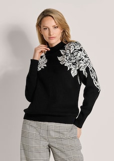Jacquard-Pullover mit floralem Motiv thumbnail 1