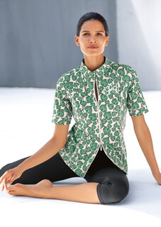 Kurzarm-Jacke mit modischem Blätterprint thumbnail 6