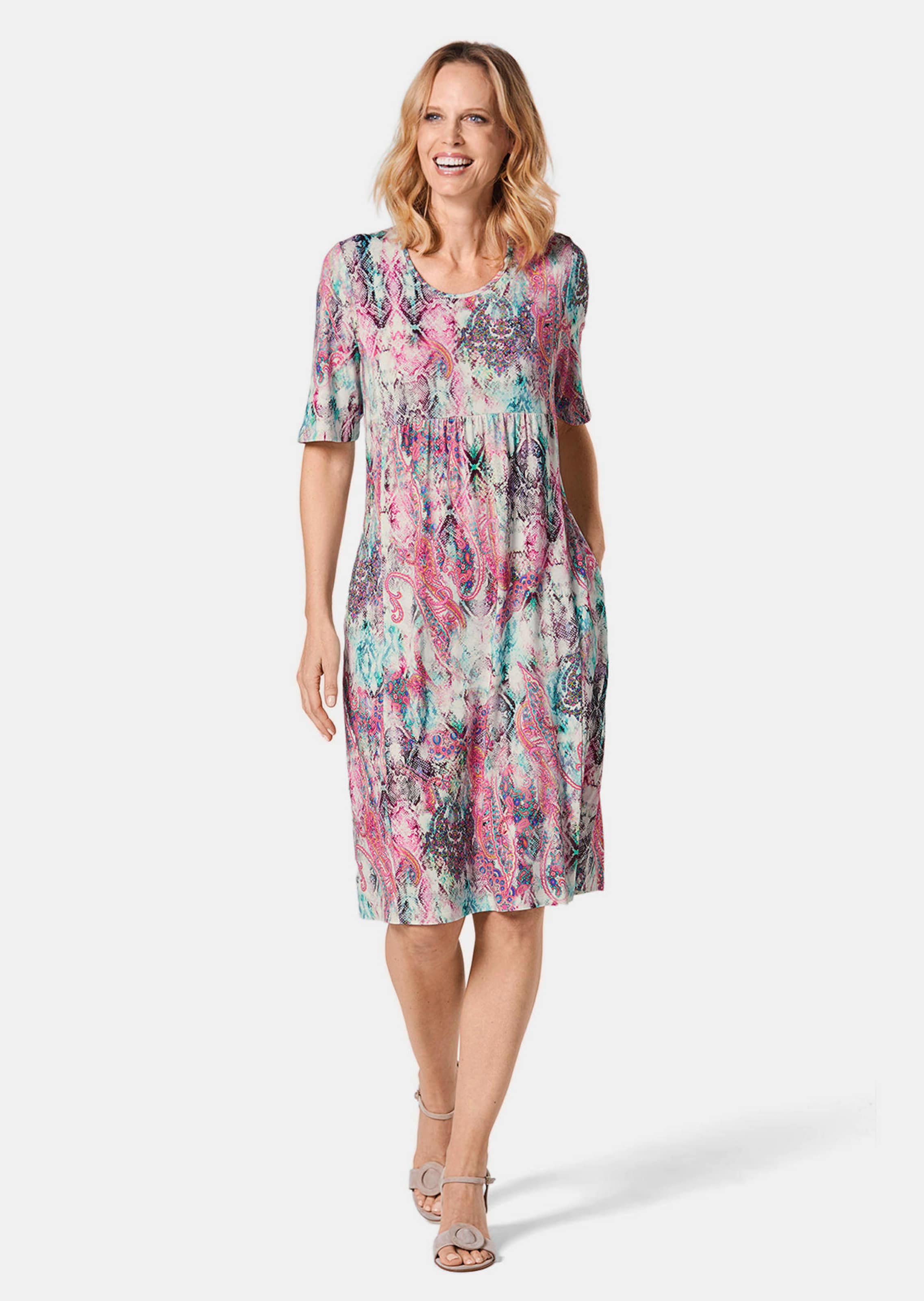 Robe imprimée en jersey - bunt / à motifs - Gr. 48 de Goldner Fashion