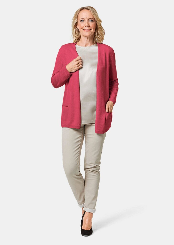 Kaschmir-Longstrickjacke