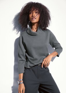 Stehkragen-Pullover mit 3/4-Ärmeln thumbnail 2