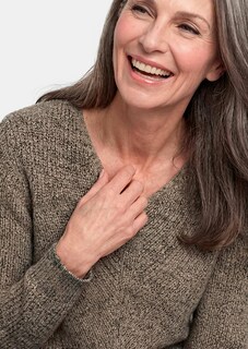 Tricot pullover met naadloze V-hals thumbnail 5