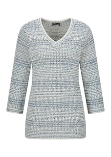 Pullover van structuurtricot met een V-hals thumbnail 6