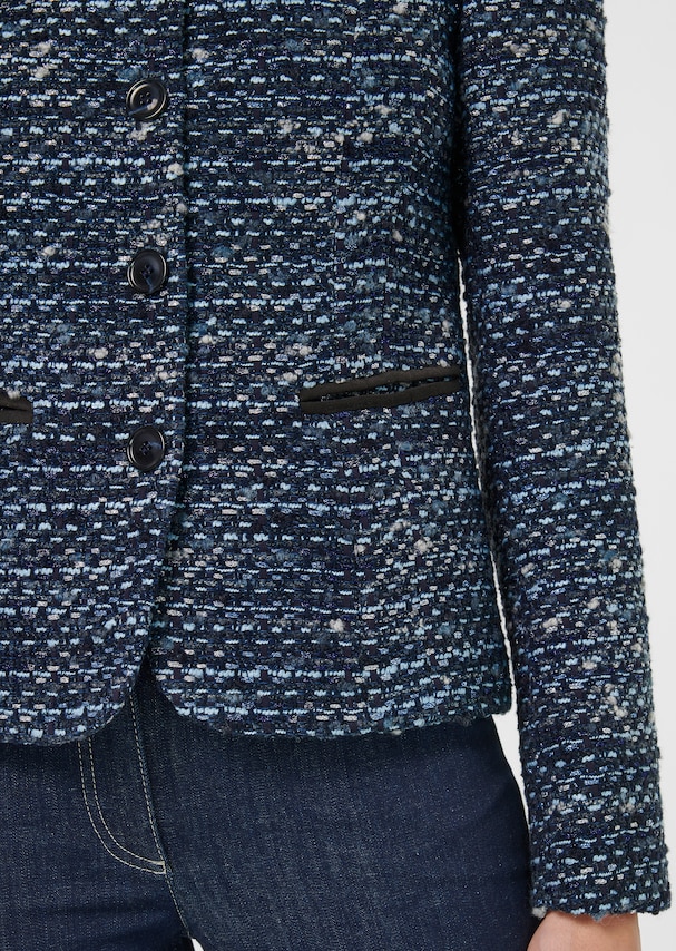 Tweed blazer with shiny yarn accent 4