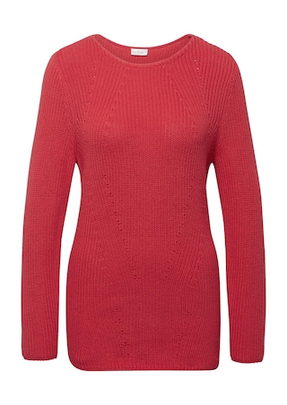 rot Figurschmeichelnder Pullover aus reiner Baumwolle