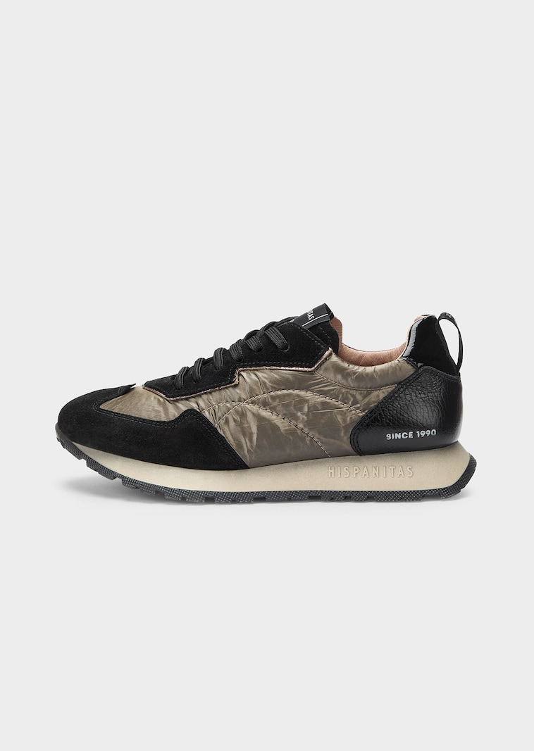 Leder-Sneaker zum Schnüren mit Prägung