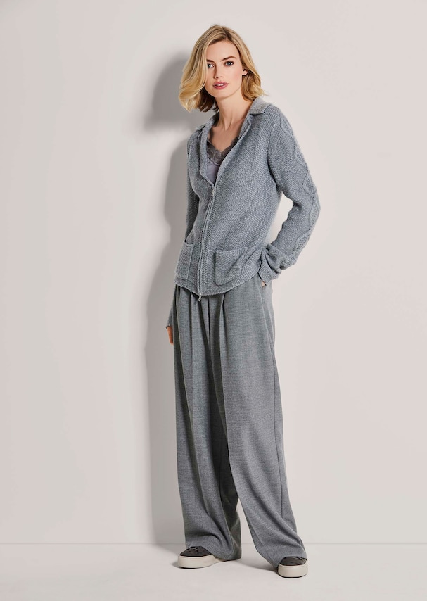 Kaschmir-Blazer mit Zopfpartien 1