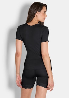 Shirt met korte mouwen in chique modal kasjmier stof thumbnail 2
