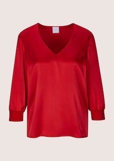 Blusenshirt aus Seidenstretch mit V-Ausschnitt thumbnail 7