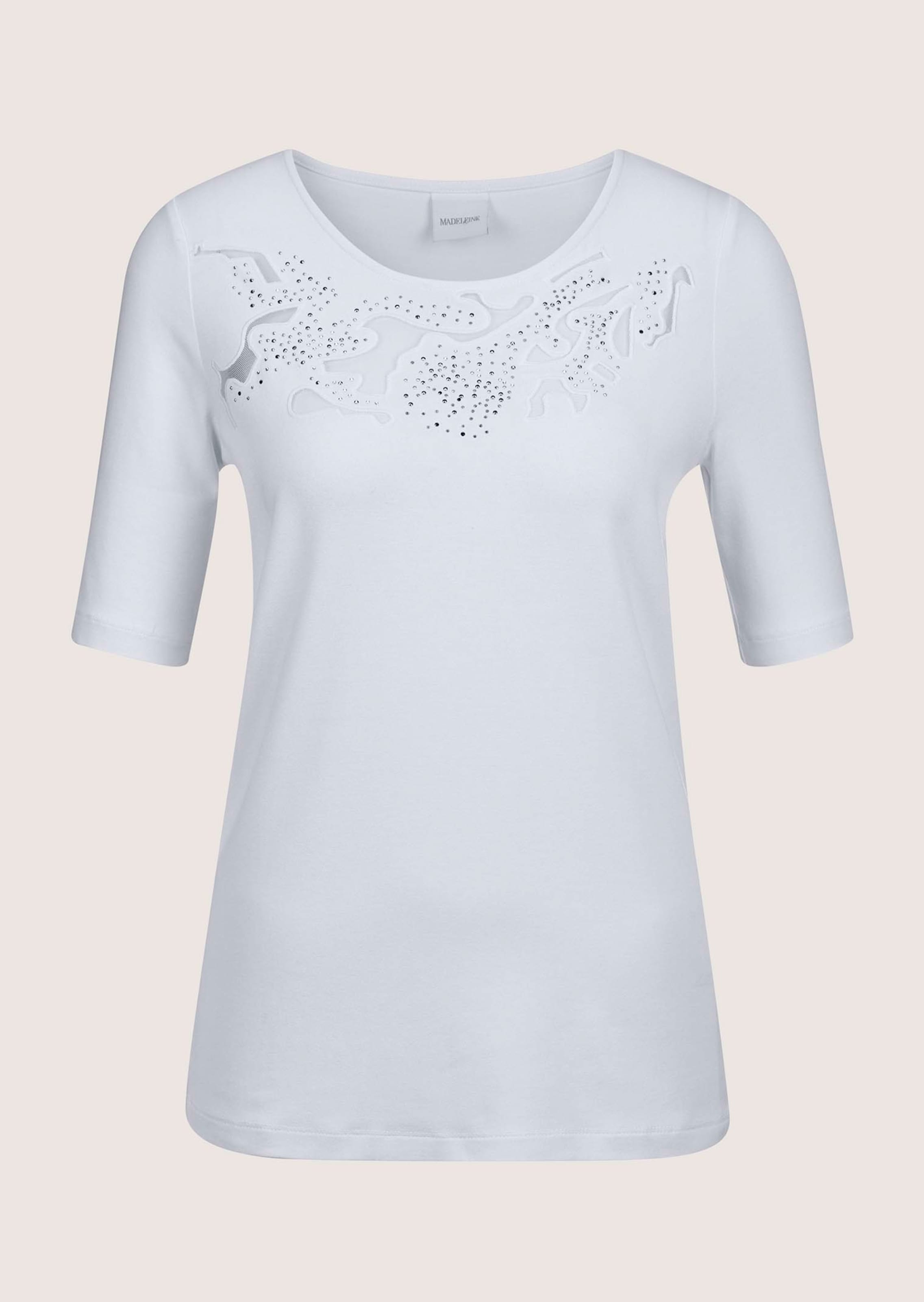 Kurzarm-Shirt mit Glanz und Transparenz