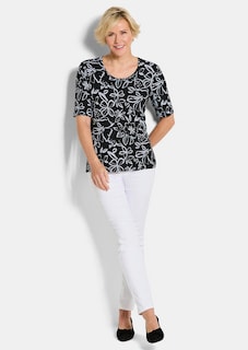 Jersey-Shirt mit Blumenmuster thumbnail 2