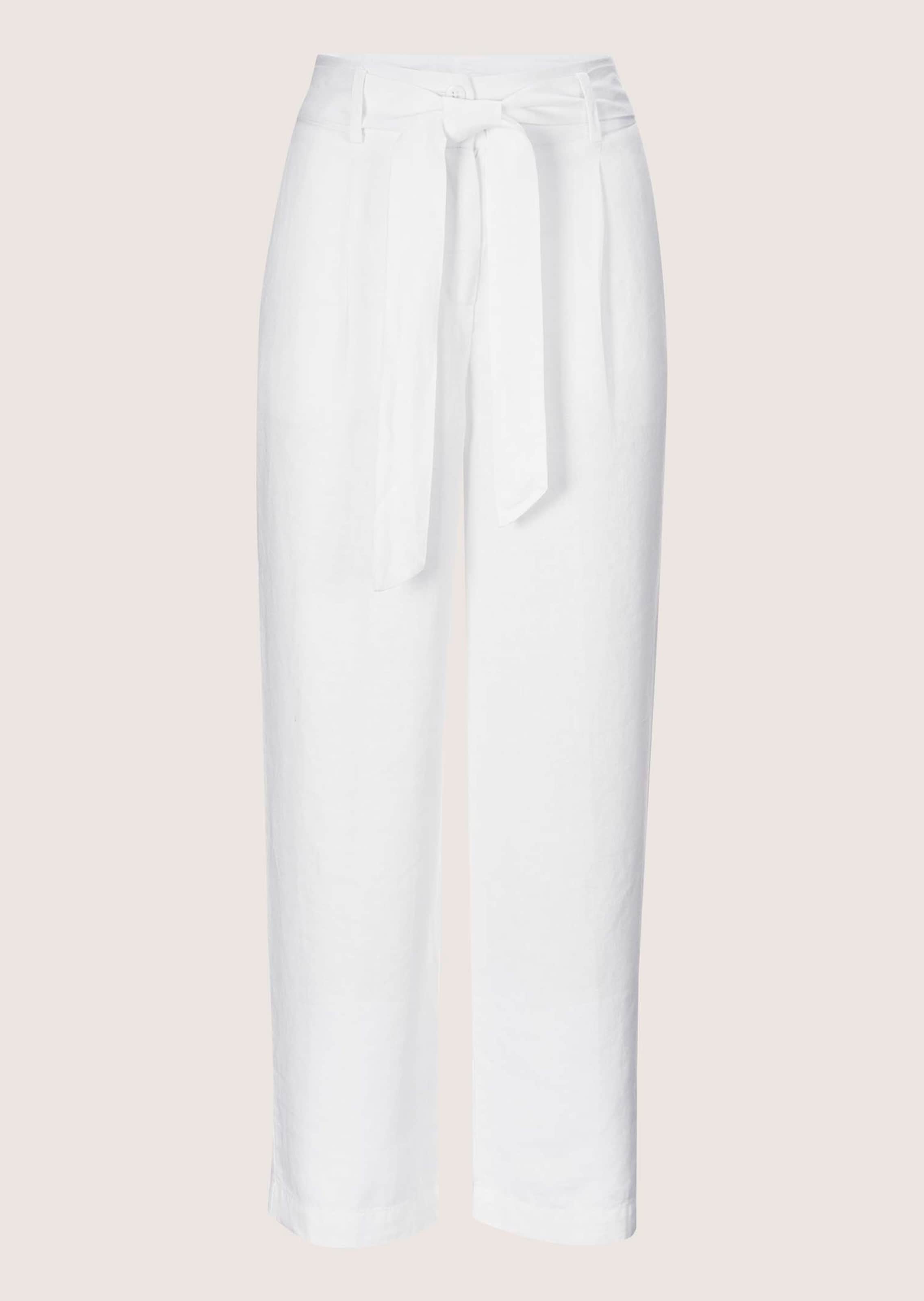 Leinenhose mit Bund- und Bügelfalten