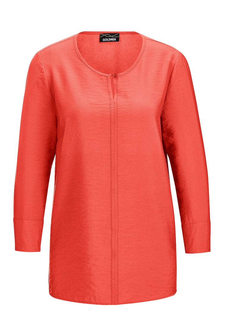 Blouse met ronde hals in viscosemix met structuur