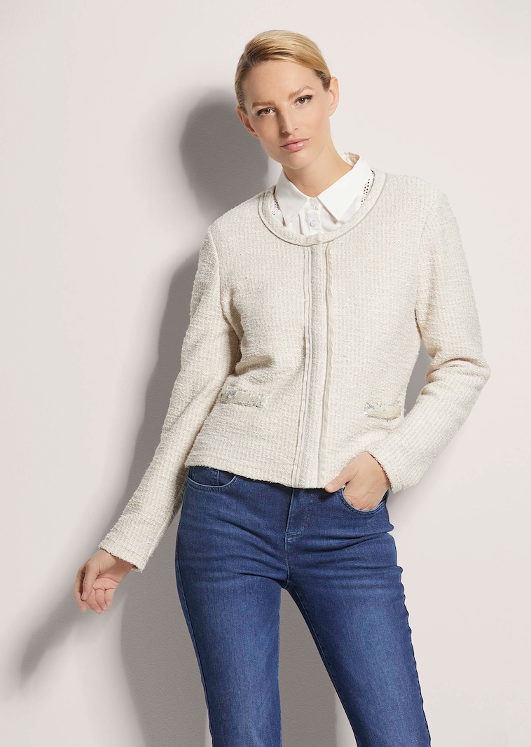 Kurze Sweat-Jacke mit Pailletten