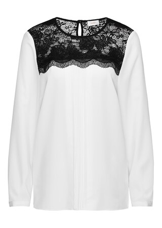 wit / zwart Kanten blouse
