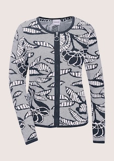 Blazer en maille à imprimé jacquard et zip thumbnail 6