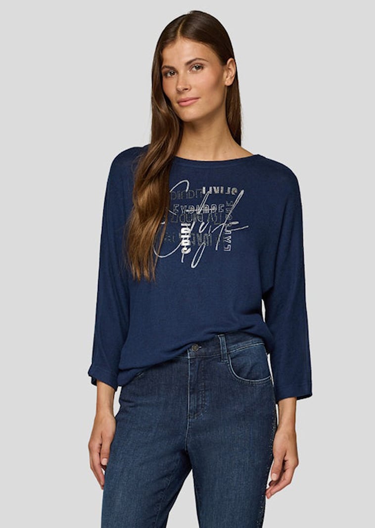 Flauschiges Shirt mit Letter Print