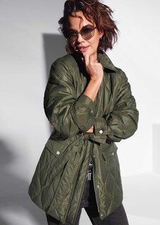 Padded quilted jacket with drawstring waist thumbnail 7